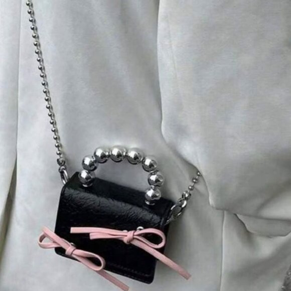 NEW SHEIN Pink Ribbons Mini Bag - Picture 1 of 4